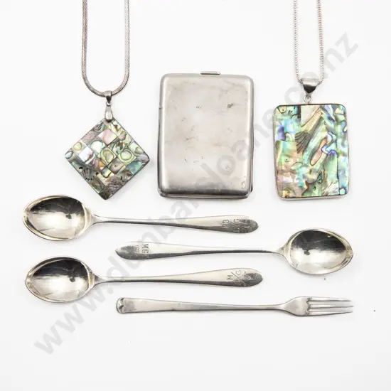 Two S/S & Paua Pendants on Chain