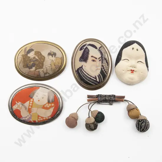 Five Japanese Textile Brooches