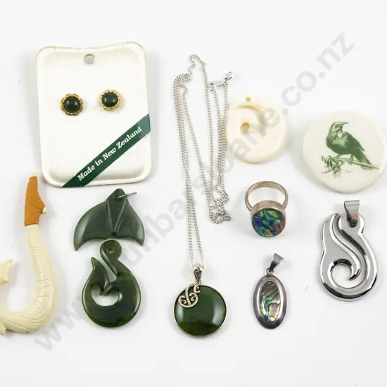 Selection NZ Greenstone Silver and other jewellery