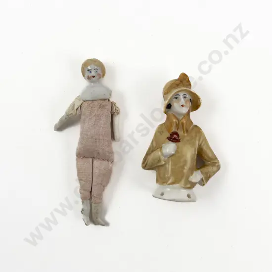 Victorian China Shoulder Plate Doll and Art Deco Half Head