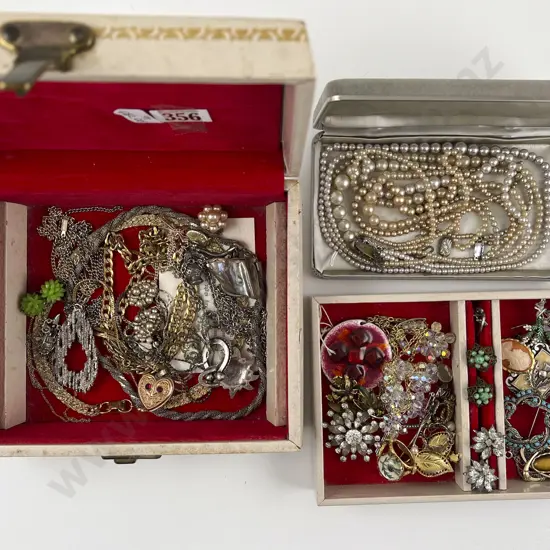 Single Tray Jewel Box and Collection Costume Jewellery