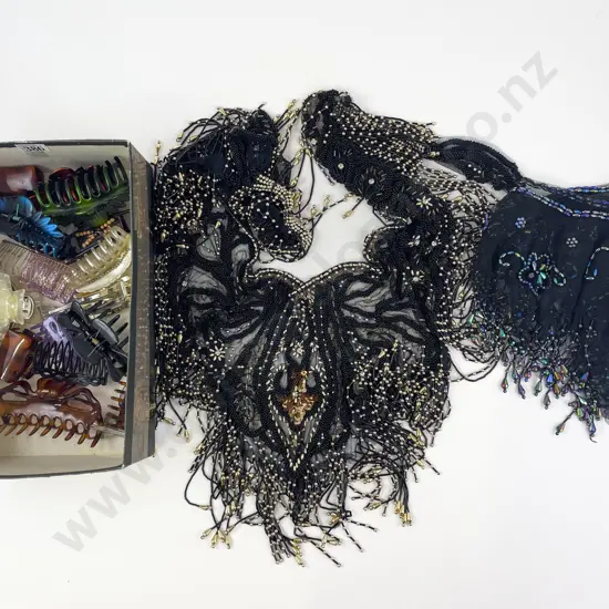 Collection Costume Fashion Hair Combs with bead collar and shoulder shawl