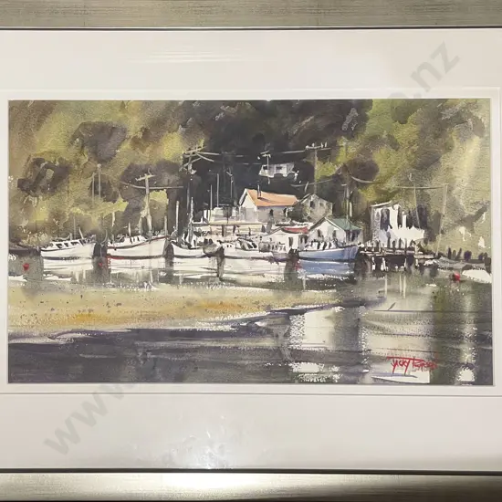 Jacky Pearson - Boats & Boatsheds - Watercolour