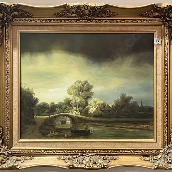 C19th Style Landscape - Oil on Canvas