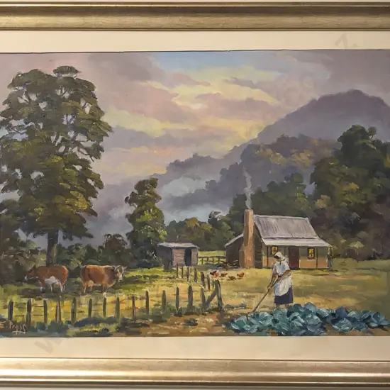 Ernest Papps - Rustic Landscape with Cottage - Oil on Board