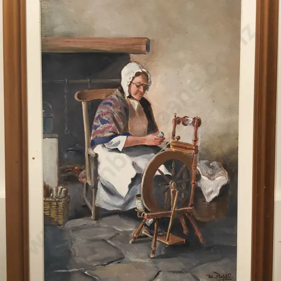 Ernest Papps - The Spinner - Oil on Board