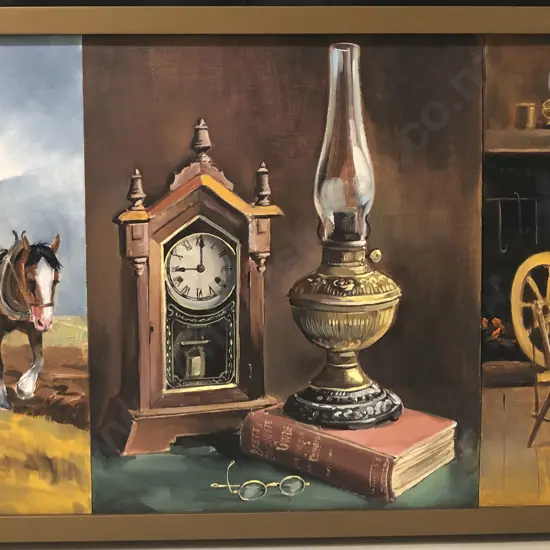 Ernest Papps - Pioneering Days - Oil on Board