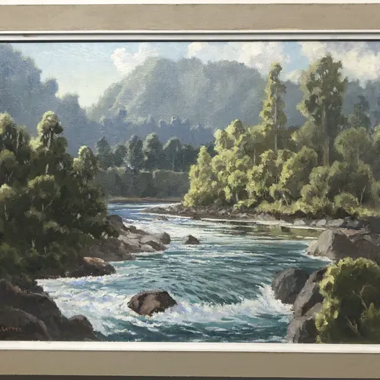 E B Lattey - Morning Whakapapa - Oil on Canvas