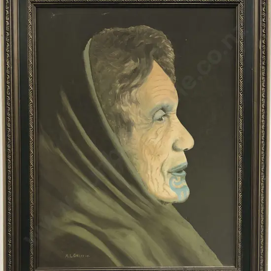 A L Griffin - Portrait of a Māori Elder - Oil on Board