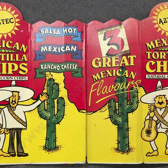 Vintage Advertising "Aztec Tortilla Chip" Cardboard Stand