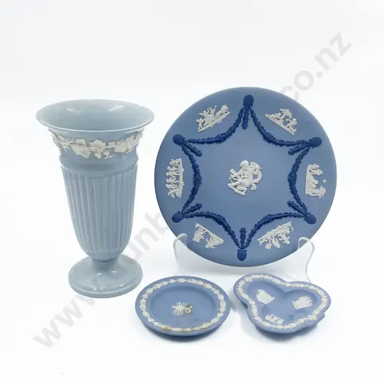 Four Pieces of Assorted Wedgwood Including Fluted Vase