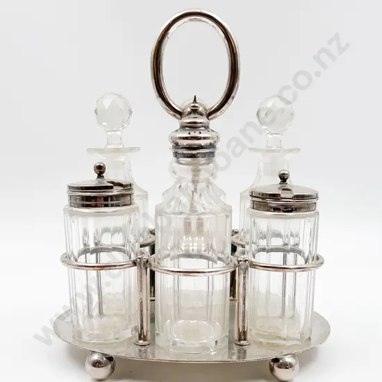 S/P & Pressed Glass Cruet Set