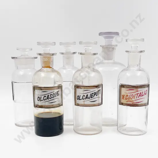 Six Assorted Vintage Chemist Bottles