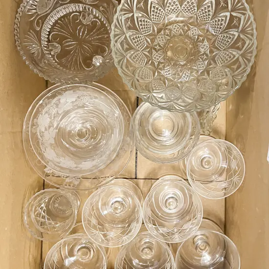 Box of Assorted Crystal & Glass Ware