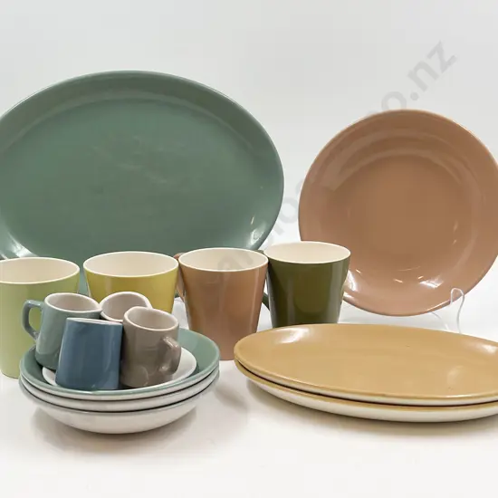 Quantity of Assorted Multi Coloured NZ Dinnerware Incl Mostly Crown Lynn