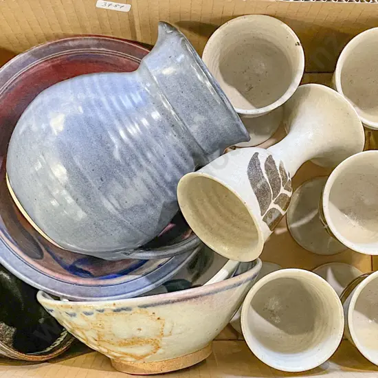 Small Quantity of Assorted Pottery Including Goblets