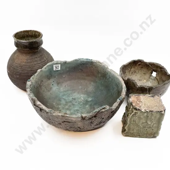Two Ben Bates Pottery Bowls & Two Other Pottery Pieces