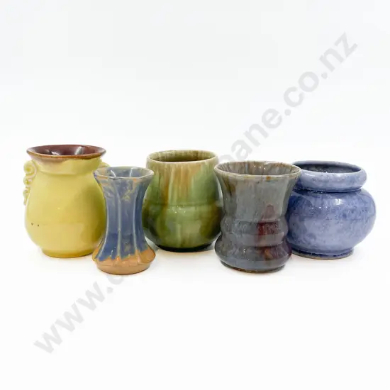 Five Assorted Crown Lynn Vases