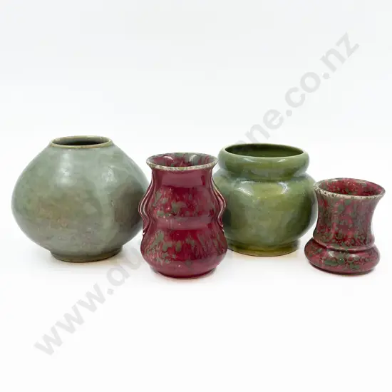 Four Assorted Crown Lynn Vases