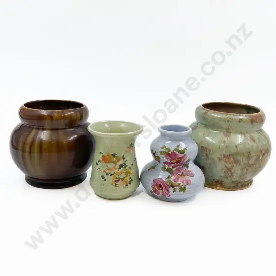 Four Assorted Crown Lynn Vases