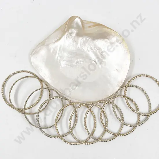 Qty of Assorted Silver Bangles etc on Shell