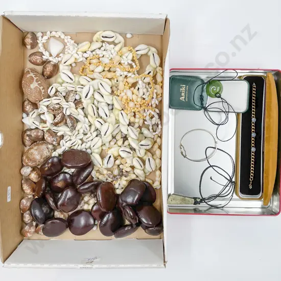 Box of Assorted Jewellery and Shell Necklaces etc