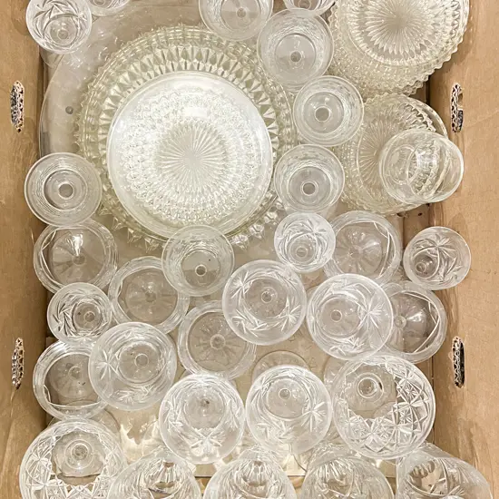 Box of Assorted Crystal and Glassware