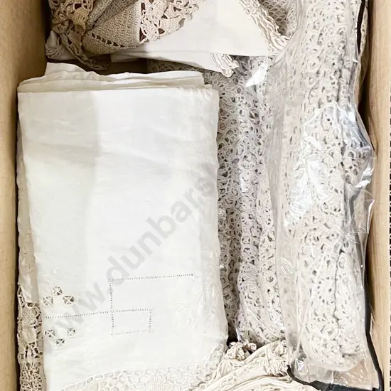Box of Assorted Vintage Linen