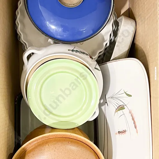 Box of Assorted Kitchen Stoneware etc
