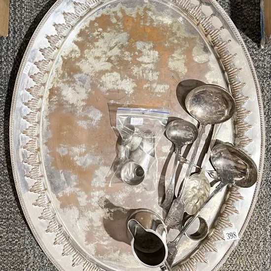 Large Oval S/P Tray and Assorted S/P Together with Small Bag of S/S