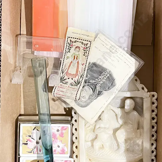 Small Quantity of Assorted Including Soapstone Wall Plaque - faults