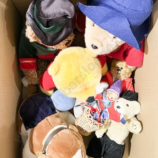 Box of Assorted Vintage Soft Toys