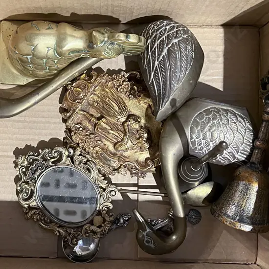 Small Box of Assorted Brassware