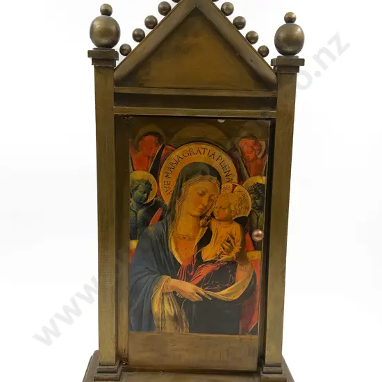 Vintage Ecclesiastical Wall Hanging Cabinet