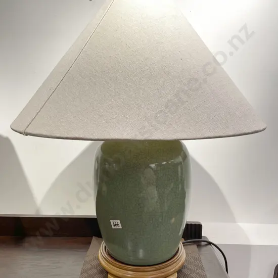 Celadon Glazed Vase Form Table Lamp