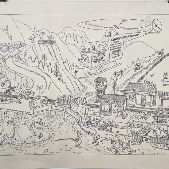 Neville Lodge - Original Cartoon "Comficopter Service"