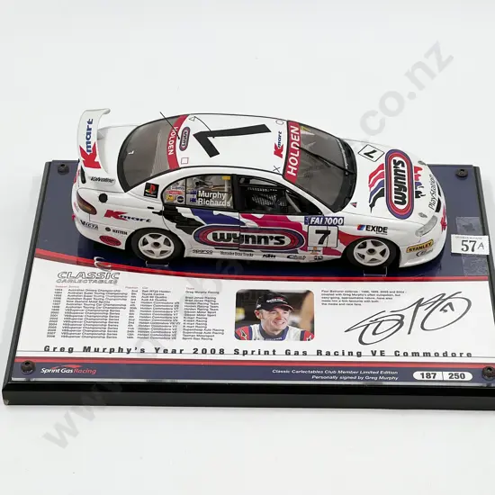 Signed Greg Murphy 2008 Sprint Racing VE Commodore Model and Display Plaque