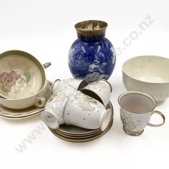 Box of Assorted Fancy China Incl. Susie Cooper & RD Children's Ware (faults)