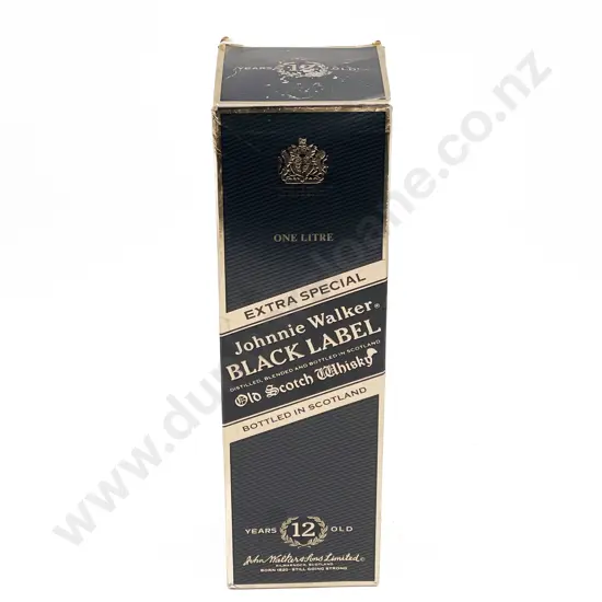 Boxed Johnnie Walker Black Label Old Scotch Whisky 1 Litre
