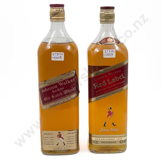 2 Johnnie Walker Red Label Scotch Whisky 1.125 Litre (levels low)