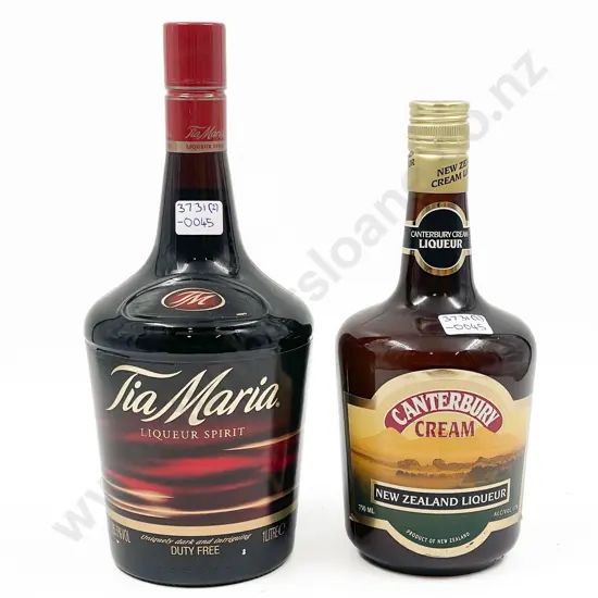 Bottle of Tia Maria 1L and Bottle of Canterbury Cream 750ml