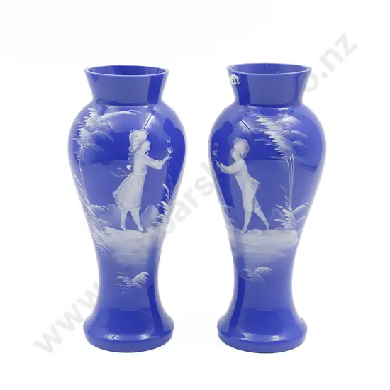 Pair of Mary Gregory Vases