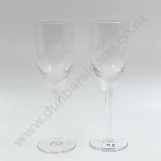 Pair of Lalique Angel Wine Glasses