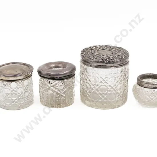Four Assorted S/S Topped Vanity Pots