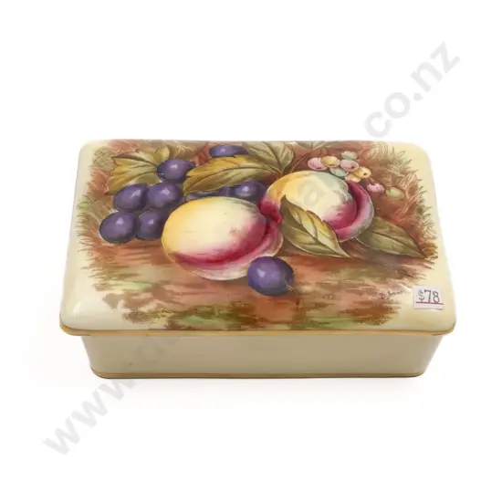 Aynsley Fruit Decorated Rectangular Trinket Box