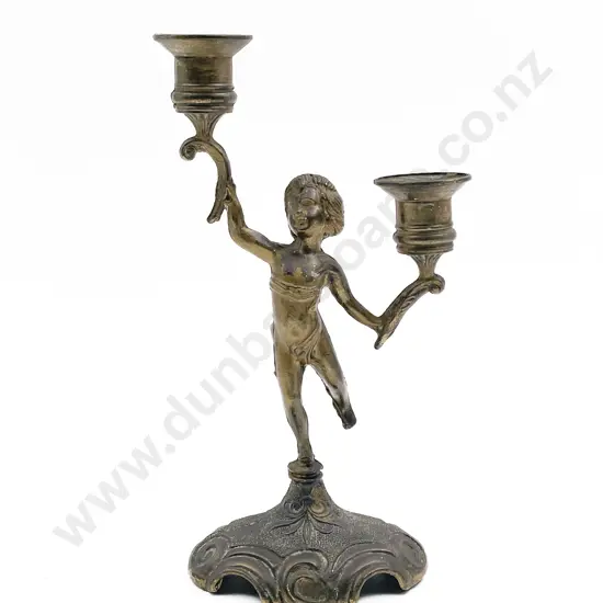 Gilt Metal Figural Candlesholder