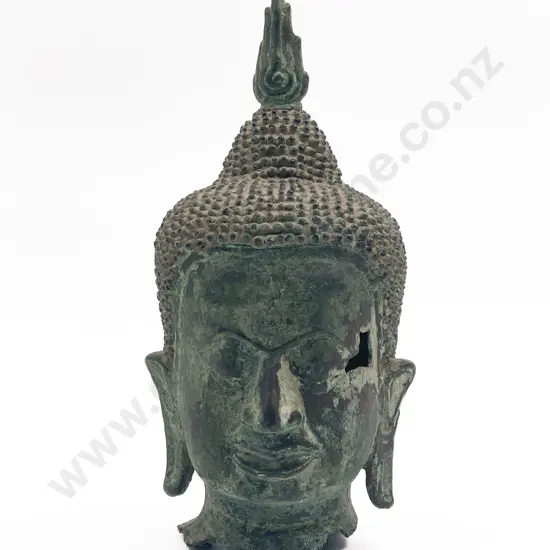 Cast Metal Buddha Bust