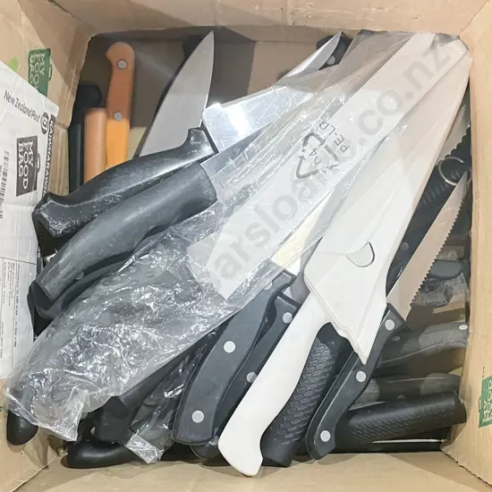 Box of Assorted Kitchen Knives