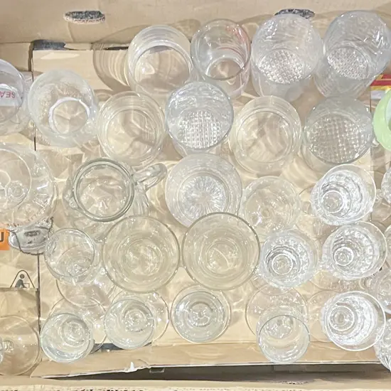 Box of Assorted Glassware