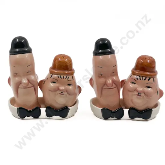 Two Laurel & Hardy Cruet Sets